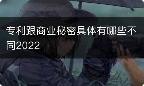 专利跟商业秘密具体有哪些不同2022