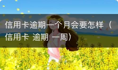 信用卡逾期一个月会要怎样（信用卡 逾期 一周）