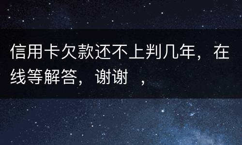 信用卡欠款还不上判几年,在线等解答,谢谢 ,
