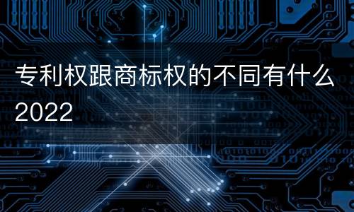 专利权跟商标权的不同有什么2022