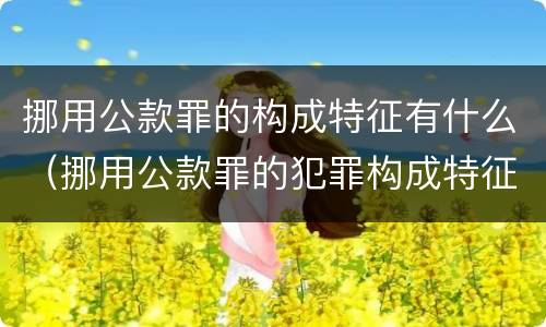 挪用公款罪的构成特征有什么（挪用公款罪的犯罪构成特征）