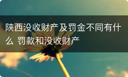 陕西没收财产及罚金不同有什么 罚款和没收财产