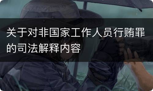 关于对非国家工作人员行贿罪的司法解释内容
