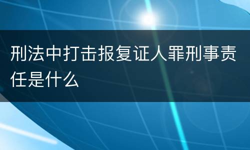 刑法中打击报复证人罪刑事责任是什么