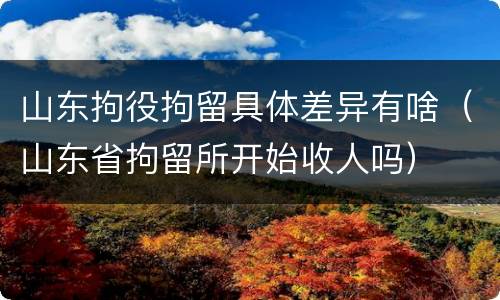 山东拘役拘留具体差异有啥（山东省拘留所开始收人吗）