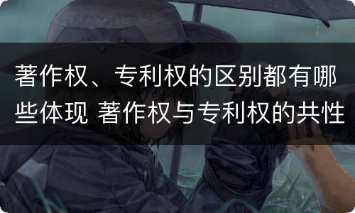 著作权、专利权的区别都有哪些体现 著作权与专利权的共性有