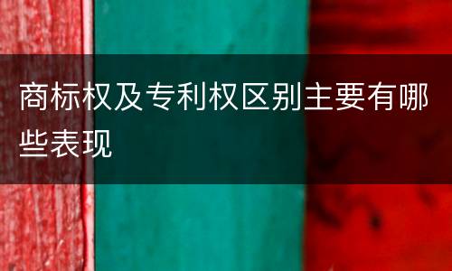 商标权及专利权区别主要有哪些表现