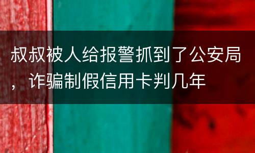 叔叔被人给报警抓到了公安局，诈骗制假信用卡判几年