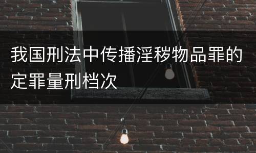 我国刑法中传播淫秽物品罪的定罪量刑档次