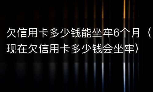 欠信用卡多少钱能坐牢6个月（现在欠信用卡多少钱会坐牢）