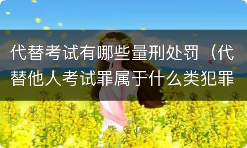 代替考试有哪些量刑处罚（代替他人考试罪属于什么类犯罪）