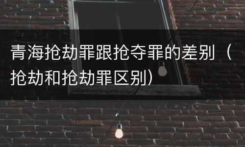 青海抢劫罪跟抢夺罪的差别（抢劫和抢劫罪区别）