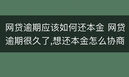 网贷逾期应该如何还本金 网贷逾期很久了,想还本金怎么协商