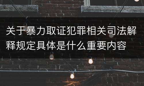 关于暴力取证犯罪相关司法解释规定具体是什么重要内容