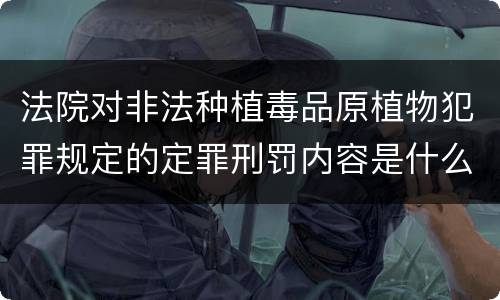 法院对非法种植毒品原植物犯罪规定的定罪刑罚内容是什么