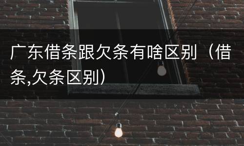 广东借条跟欠条有啥区别（借条,欠条区别）