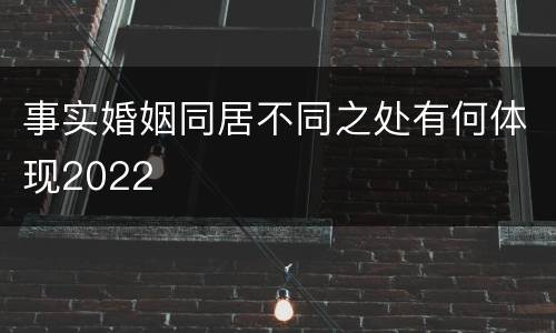事实婚姻同居不同之处有何体现2022