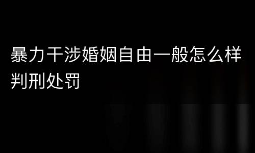 暴力干涉婚姻自由一般怎么样判刑处罚