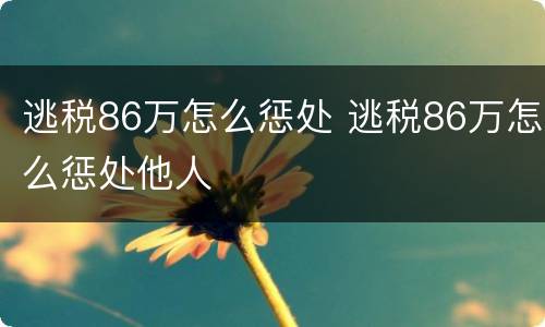 逃税86万怎么惩处 逃税86万怎么惩处他人