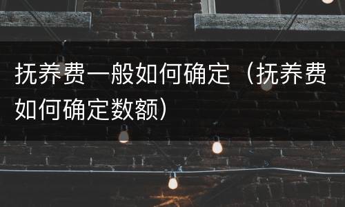 抚养费一般如何确定（抚养费如何确定数额）