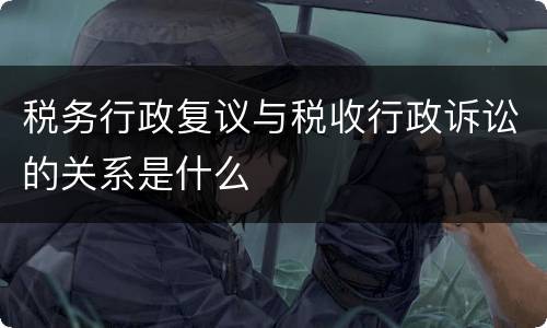 税务行政复议与税收行政诉讼的关系是什么