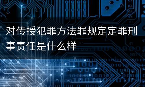 对传授犯罪方法罪规定定罪刑事责任是什么样