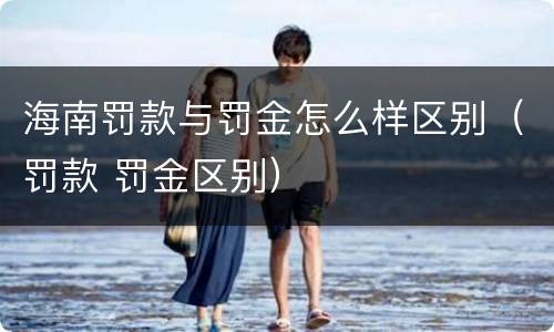 海南罚款与罚金怎么样区别（罚款 罚金区别）