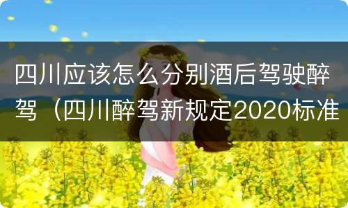 四川应该怎么分别酒后驾驶醉驾（四川醉驾新规定2020标准处罚）