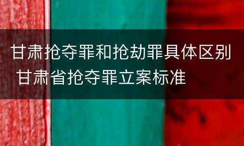 甘肃抢夺罪和抢劫罪具体区别 甘肃省抢夺罪立案标准