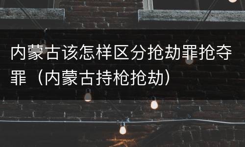 内蒙古该怎样区分抢劫罪抢夺罪（内蒙古持枪抢劫）