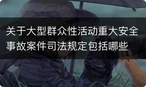 关于大型群众性活动重大安全事故案件司法规定包括哪些