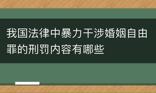 我国法律中暴力干涉婚姻自由罪的刑罚内容有哪些