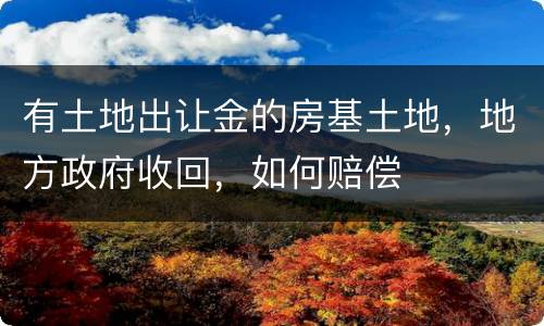有土地出让金的房基土地，地方政府收回，如何赔偿