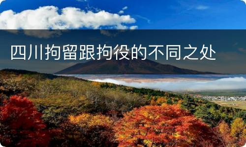 四川拘留跟拘役的不同之处