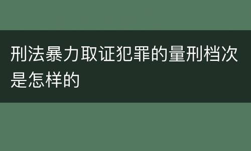 刑法暴力取证犯罪的量刑档次是怎样的