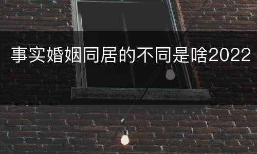 事实婚姻同居的不同是啥2022
