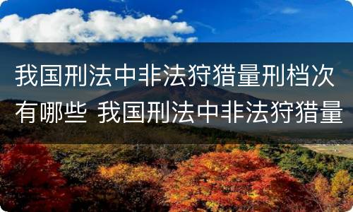我国刑法中非法狩猎量刑档次有哪些 我国刑法中非法狩猎量刑档次有哪些规定