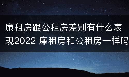 廉租房跟公租房差别有什么表现2022 廉租房和公租房一样吗?