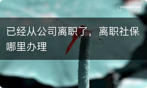 已经从公司离职了，离职社保哪里办理
