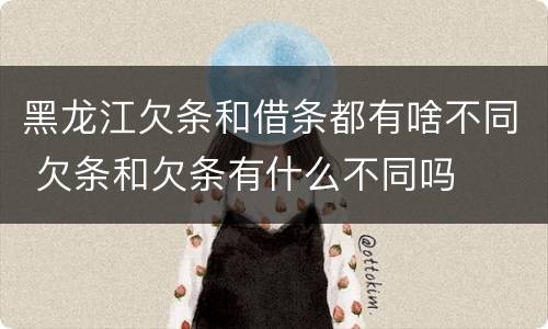 黑龙江欠条和借条都有啥不同 欠条和欠条有什么不同吗