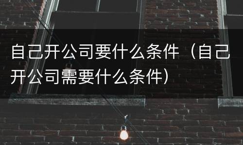 自己开公司要什么条件（自己开公司需要什么条件）