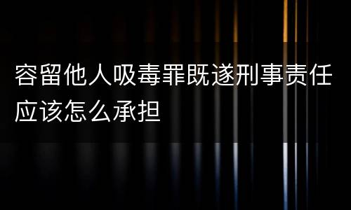 容留他人吸毒罪既遂刑事责任应该怎么承担