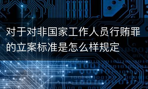 对于对非国家工作人员行贿罪的立案标准是怎么样规定