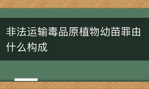 非法运输毒品原植物幼苗罪由什么构成