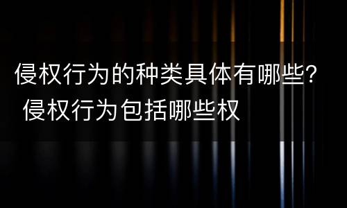 侵权行为的种类具体有哪些？ 侵权行为包括哪些权