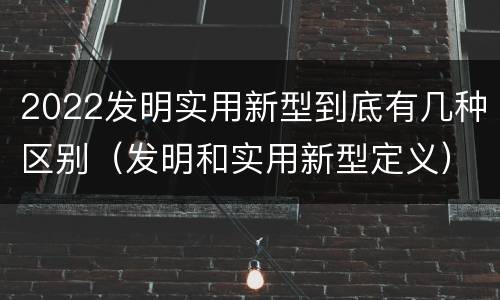 2022发明实用新型到底有几种区别（发明和实用新型定义）