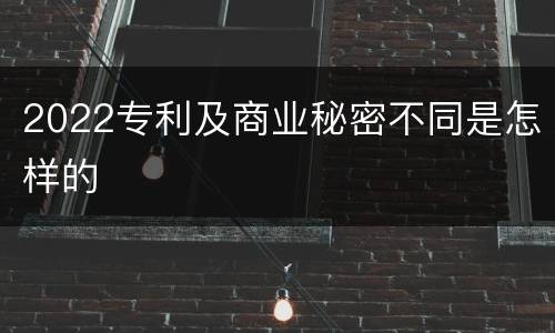 2022专利及商业秘密不同是怎样的