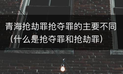 青海抢劫罪抢夺罪的主要不同（什么是抢夺罪和抢劫罪）