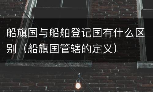 船旗国与船舶登记国有什么区别（船旗国管辖的定义）