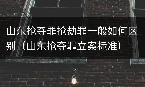 山东抢夺罪抢劫罪一般如何区别（山东抢夺罪立案标准）